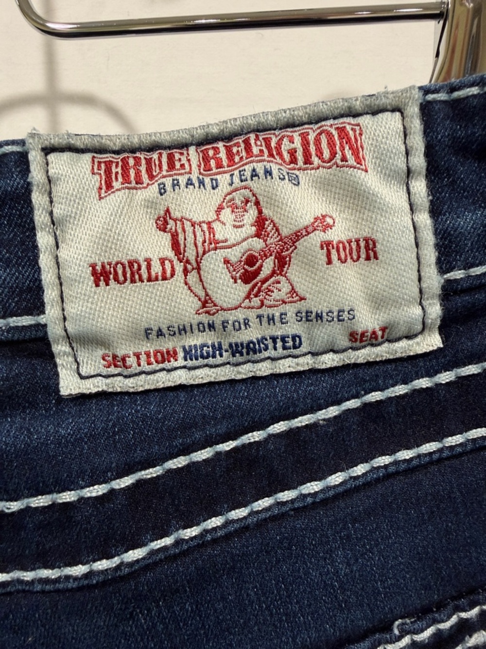 True Religion Halle High Rise Skinny Jeans Dark Wash Flap Pocket Big T 26 - Picture 2 of 16